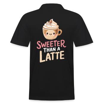 Süßer Als Ein Latte Barista Motiv - Männer Poloshirt - Schwarz - Hinten - Kai (181cm)