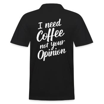 Ich Brauche Kaffee Nicht Deine Meinung Barista - Männer Poloshirt - Schwarz - Hinten - Kai (181cm)