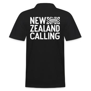New Zealand Calls - New Zealand Souvenir - Men's Polo Shirt - black - Back - Kai (181cm)