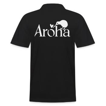 Aroha Nouvelle-Zélande Souvenir Kiwi Coeur - Polo Homme - noir - Dos - Kai (181cm)