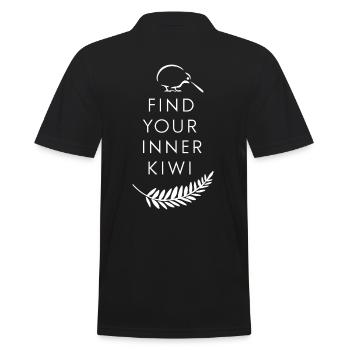 Finde Dein Inneres Kiwi - Neuseeland Souvenir - Männer Poloshirt - Schwarz - Hinten - Kai (181cm)