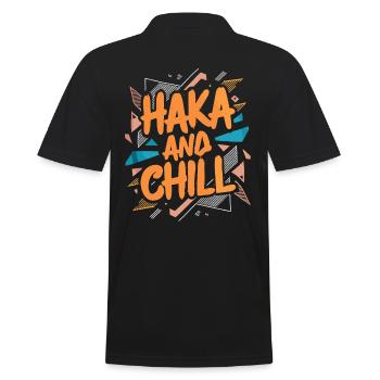 Haka And Chill New New Zealand Souvenir - Polo Homme - noir - Dos - Kai (181cm)