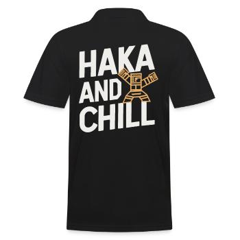 Haka Et Chill Nouvelle-Zélande Souvenir - Polo Homme - noir - Dos - Kai (181cm)