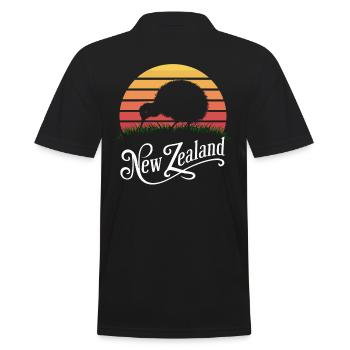 Conception souvenir de silhouette de kiwi de Nouvelle-Zélande - Polo Homme - noir - Dos - Kai (181cm)