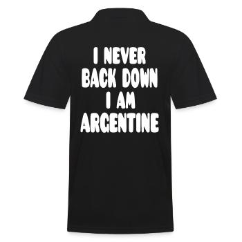 Je n’abandonne jamais, je suis argentin - Polo Homme - noir - Dos - Kai (181cm)