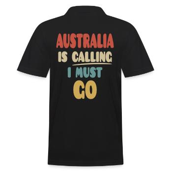 Australien Ruft Ich Muss Gehen - Männer Poloshirt - Schwarz - Hinten - Kai (181cm)