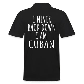 Je n’abandonne jamais, je suis cubaine - Polo Homme - noir - Dos - Kai (181cm)