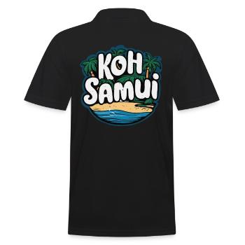 Koh Samui Souvenir Strandparadies - Männer Poloshirt - Schwarz - Hinten - Kai (181cm)