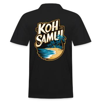 Plage souvenir de Koh Samui et palmiers - Polo Homme - noir - Dos - Kai (181cm)