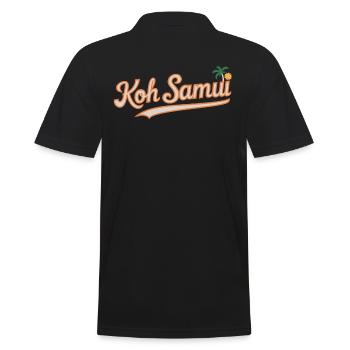 Koh Samui Souvenir Palmiers et soleil - Polo Homme - noir - Dos - Kai (181cm)