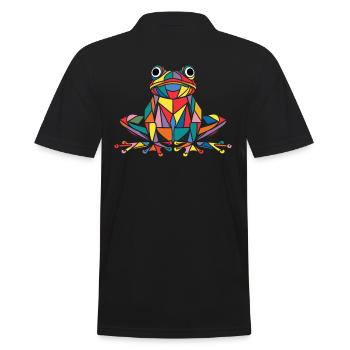 Grenouille géométrique colorée Reptiles géométriques - Polo Homme - noir - Dos - Kai (181cm)