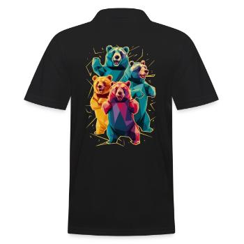 Famille d’ours Low Poly colorés - Polo Homme - noir - Dos - Kai (181cm)