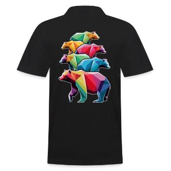 Ours Low Poly colorés aux couleurs de l’arc-en-ciel - Polo Homme - noir - Dos - Kai (181cm)