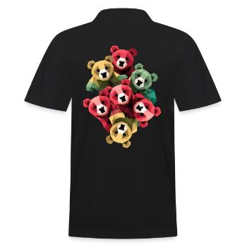 Œuvres d’art du groupe Low Poly Bears - Polo Homme - noir - Dos - Kai (181cm)