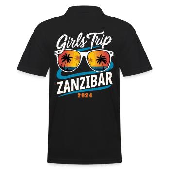 Girls Trip Zanzibar 2024 - Männer Poloshirt - Schwarz - Hinten - Kai (181cm)