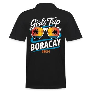 Girls Trip Boracay 2024 - Männer Poloshirt - Schwarz - Hinten - Kai (181cm)