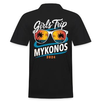 Girls Trip Mykonos 2024 - Männer Poloshirt - Schwarz - Hinten - Kai (181cm)
