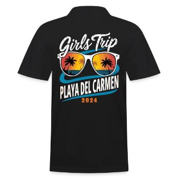 Girls Trip Playa del Carmen 2024 - Männer Poloshirt - Schwarz - Hinten - Kai (181cm)