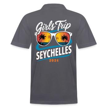 Girls Trip Seychelles 2024 - Men's Polo Shirt - charcoal grey - Back - Nico (186cm)