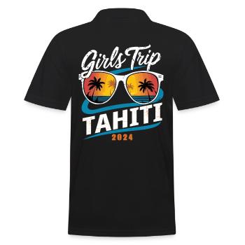 Girls Trip Tahiti 2024 - Männer Poloshirt - Schwarz - Hinten - Kai (181cm)