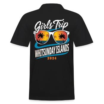 Girls Trip Whitsunday-Inseln 2024 - Männer Poloshirt - Schwarz - Hinten - Kai (181cm)