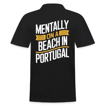Souvenir Mentalement Sur Une Plage Au Portugal - Polo Homme - noir - Dos - Kai (181cm)