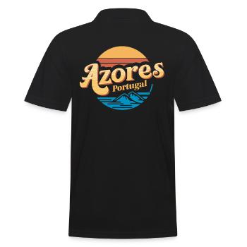 Azores Portugal Souvenir Retro Design - Männer Poloshirt - Schwarz - Hinten - Kai (181cm)