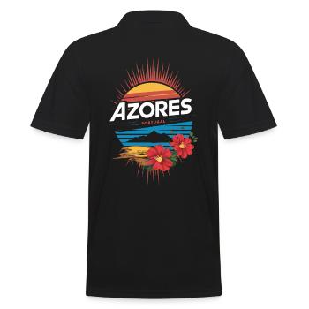 Azores Portugal Sonnenuntergang Souvenir - Männer Poloshirt - Schwarz - Hinten - Kai (181cm)