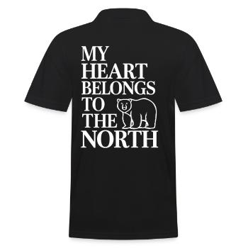 Mon cœur appartient au Nord - Souvenir Islande - Polo Homme - noir - Dos - Kai (181cm)