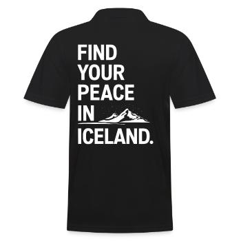 Finde Deinen Frieden In Island Souvenir Berg - Männer Poloshirt - Schwarz - Hinten - Kai (181cm)