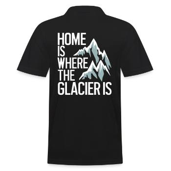 Island Souvenir: Home Is Where The Glacier Is - Männer Poloshirt - Schwarz - Hinten - Kai (181cm)