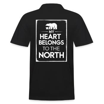 Souvenir de l’Islande Mon cœur appartient au Nord - Polo Homme - noir - Dos - Kai (181cm)