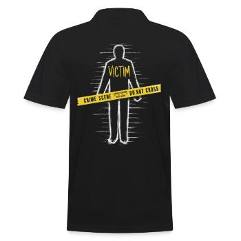 Victim Murder Mystery Dinner Outfit: Crime Scene - Men's Polo Shirt - black - Back - Kai (181cm)