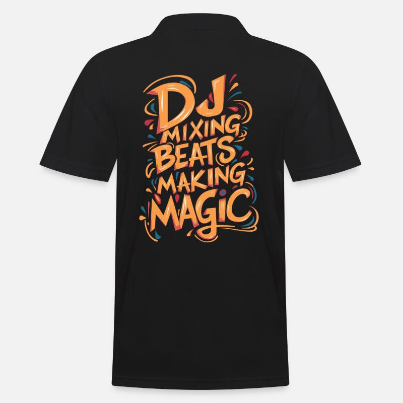 DJ Mixing Beats Making Magic - Männer Poloshirt - Schwarz