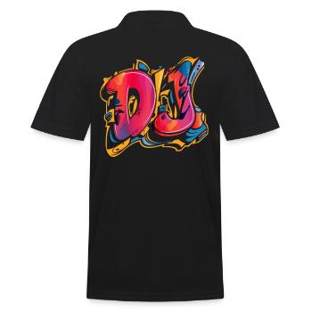 DJ Graffiti Style Design Coloré - Polo Homme - noir - Dos - Kai (181cm)