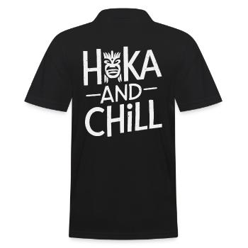 Haka Et Chill Nouvelle-Zélande Souvenir - Polo Homme - noir - Dos - Kai (181cm)