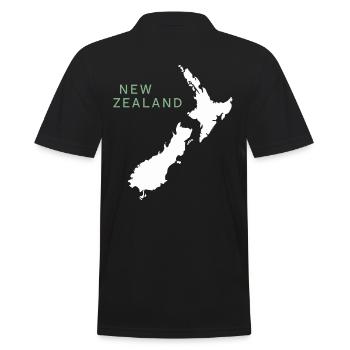 New Zealand Souvenir Map New Zealand - Men's Polo Shirt - black - Back - Kai (181cm)