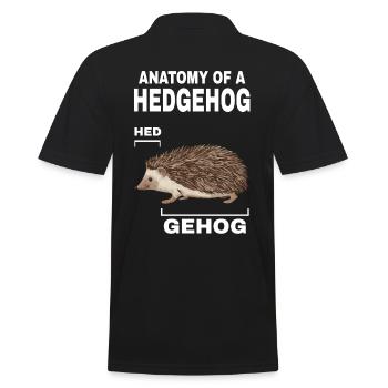 Anatomie d’un hérisson HED GEHOG hérisson avec mignon - Polo Homme - noir - Dos - Kai (181cm)