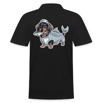 Teckel déguisé en poisson - Polo Homme - noir - Dos - Kai (181cm)