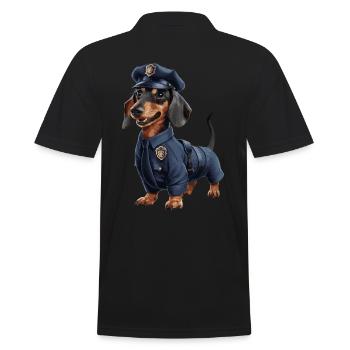 Teckel déguisé en policier - Polo Homme - noir - Dos - Kai (181cm)