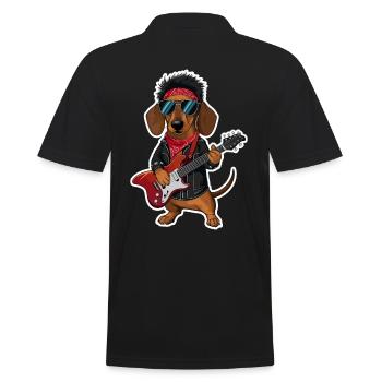 Dackel In Kostümen Rock Bandana - Männer Poloshirt - Schwarz - Hinten - Kai (181cm)