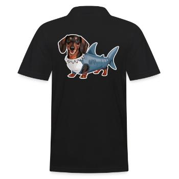 Teckel En Costumes Drôle Requin - Polo Homme - noir - Dos - Kai (181cm)