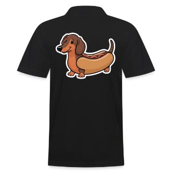 Dackel In Kostümen Lustiger Hot Dog - Männer Poloshirt - Schwarz - Hinten - Kai (181cm)