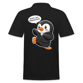 À vos marques, prêts, coup de pied de pingouin ! Pingouin mignon - Polo Homme - noir - Dos - Kai (181cm)