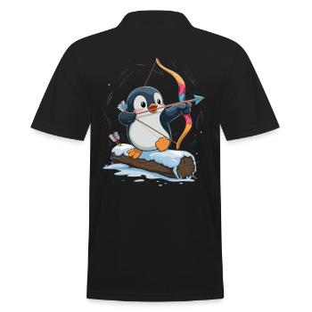 Pingouin avec arc dans l’aventure de neige - Polo Homme - noir - Dos - Kai (181cm)