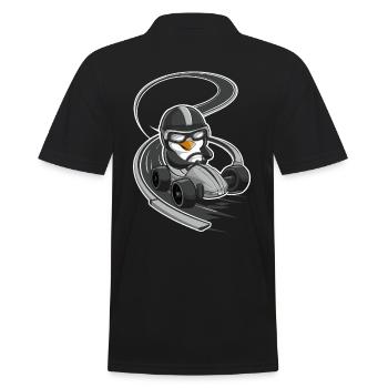 Pingouin coureur sur kart - Polo Homme - noir - Dos - Kai (181cm)