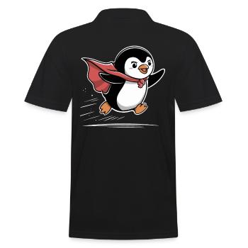 Pingouin mignon en costume de super-héros - Polo Homme - noir - Dos - Kai (181cm)