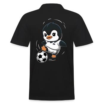 Dessin animé de joueur de football pingouin - Polo Homme - noir - Dos - Kai (181cm)