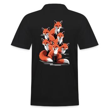 Conception de l’artiste renard avec six renards - Polo Homme - noir - Dos - Kai (181cm)