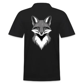Fuchskunst Design Stilvolles Porträt - Männer Poloshirt - Schwarz - Hinten - Kai (181cm)